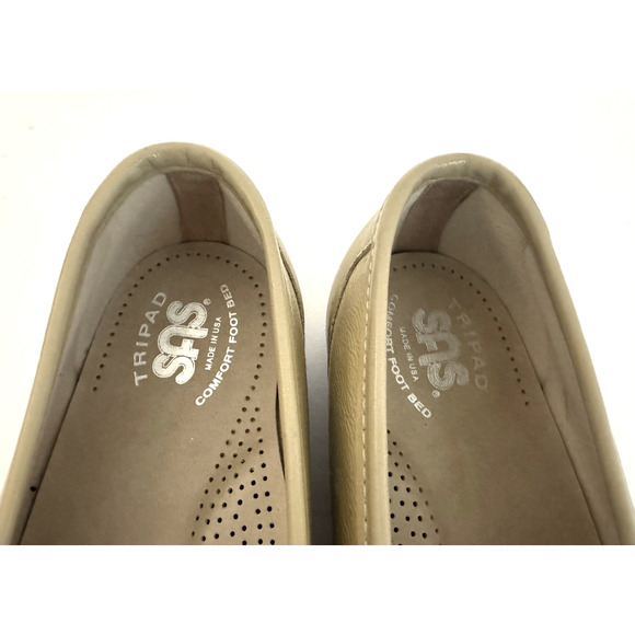 SAS Tripad-Moc Metro Loafers 8W Beige Patent Leather Horsebit Comfort Walk - Picture 3 of 11